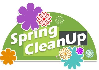 Spring clean Up with flowers sign